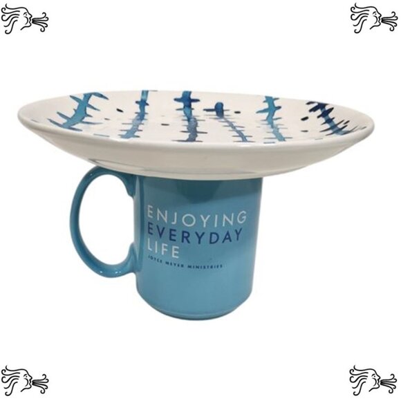 Upcycled Coffee Mug Candle Holder, Jewelry Tray, Sponge Soap Dish, Bracelet Blue - Picture 3 of 5